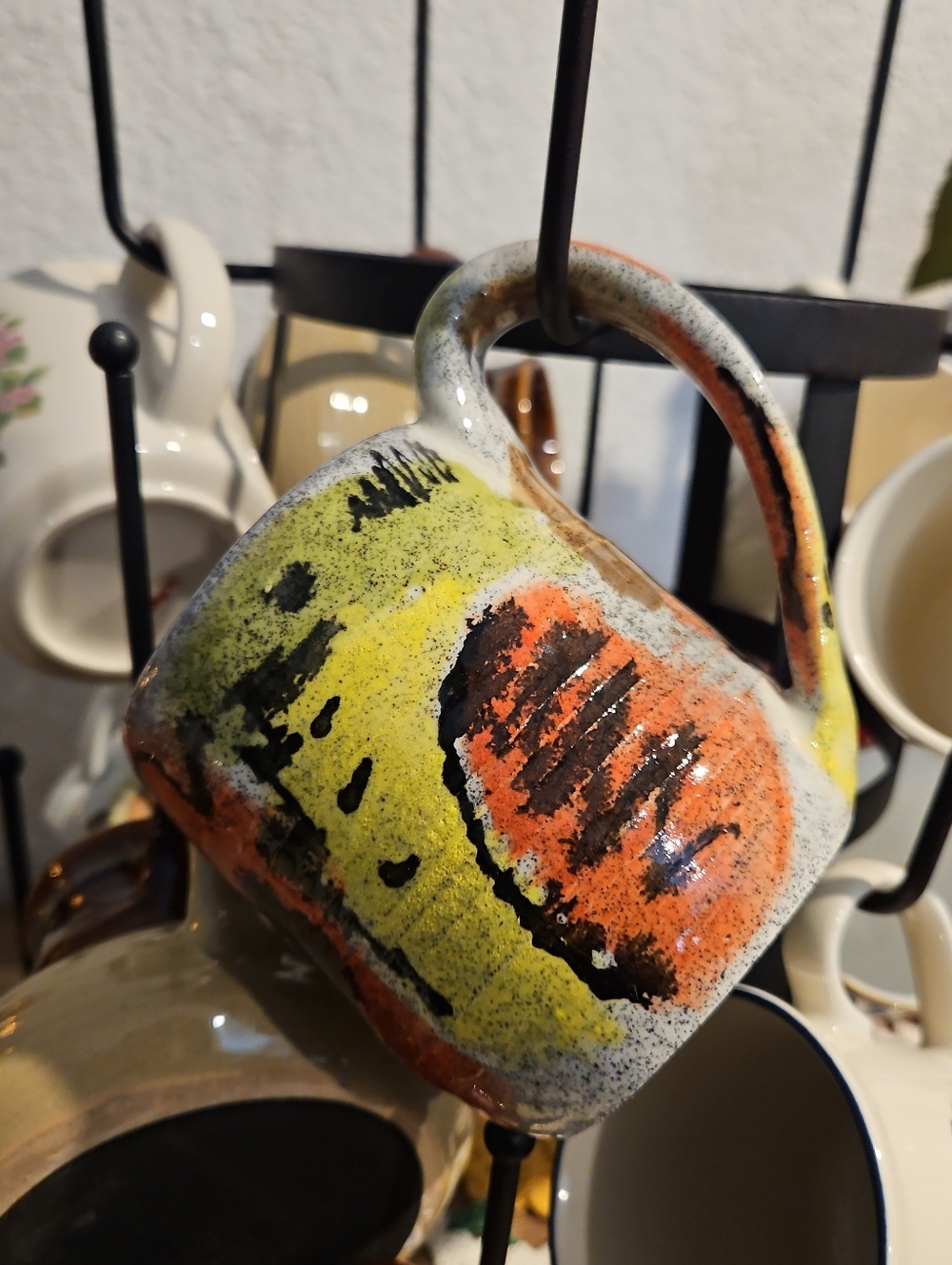 Colorful Abstract Pottery Coffee Mug